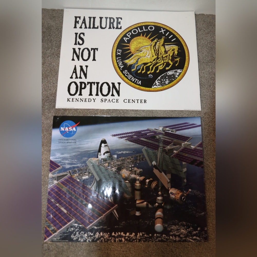 NASA Apollo XIII & Space Station Laminated Wall Posters 20"×16"